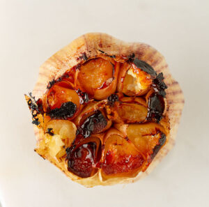 Golden brown roasted garlic